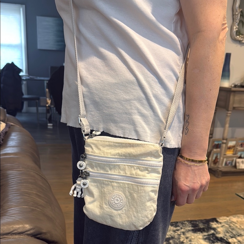 Kipling White Bag with Adjustable Strap